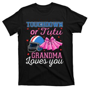 Touchdown Or Tutu Grandma Loves You Football Gender Reveal T-Shirt