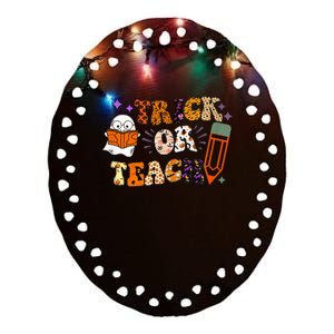 Trick or Teach Ceramic Oval Ornament