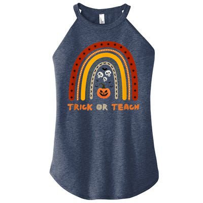 Trick or Teach Funny Teacher Halloween Costume Shirt Women's Perfect Tri Rocker Tank