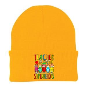 Teacher Of Tiny Superheroes First Day Back To School Graphic Knit Cap Winter Beanie