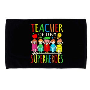 Teacher Of Tiny Superheroes First Day Back To School Graphic Microfiber Hand Towel