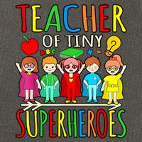 Teacher Of Tiny Superheroes First Day Back To School Graphic Cotton Canvas Backpack