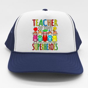 Teacher Of Tiny Superheroes First Day Back To School Graphic Trucker Hat