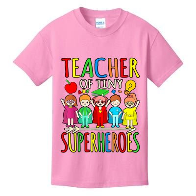 Teacher Of Tiny Superheroes First Day Back To School Graphic Kids T-Shirt