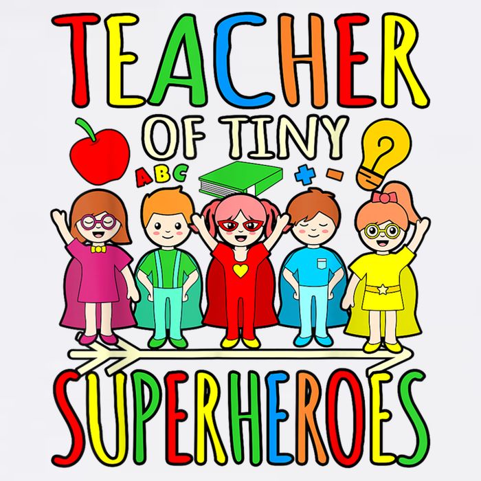 Teacher Of Tiny Superheroes First Day Back To School Graphic Garment-Dyed Sweatshirt