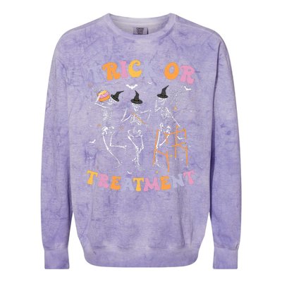 Trick Or Treatment Pt Physical Therapy Therapist Halloween Colorblast Crewneck Sweatshirt