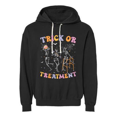 Trick Or Treatment Pt Physical Therapy Therapist Halloween Garment-Dyed Fleece Hoodie