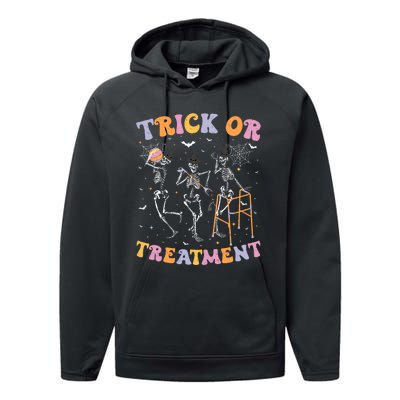 Trick Or Treatment Pt Physical Therapy Therapist Halloween Performance Fleece Hoodie