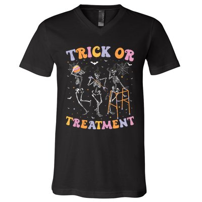 Trick Or Treatment Pt Physical Therapy Therapist Halloween V-Neck T-Shirt