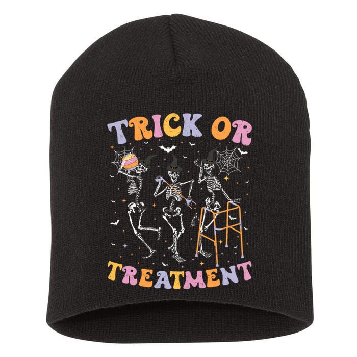 Trick Or Treatment Pt Physical Therapy Therapist Halloween Short Acrylic Beanie