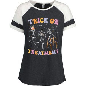 Trick Or Treatment Pt Physical Therapy Therapist Halloween Enza Ladies Jersey Colorblock Tee