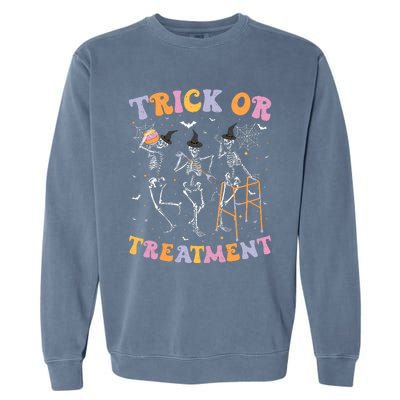 Trick Or Treatment Pt Physical Therapy Therapist Halloween Garment-Dyed Sweatshirt