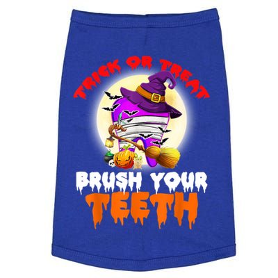 Trick Or Treat Brush Your Teeth Dentist Pun Halloween Dental Gift Doggie Tank