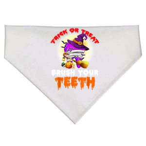 Trick Or Treat Brush Your Teeth Dentist Pun Halloween Dental Gift USA-Made Doggie Bandana