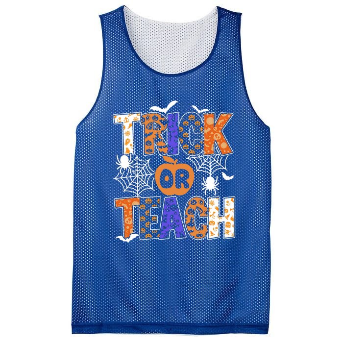 Trick Or Teach Halloween Cool Gift Funny For Teachers Gift Mesh Reversible Basketball Jersey Tank