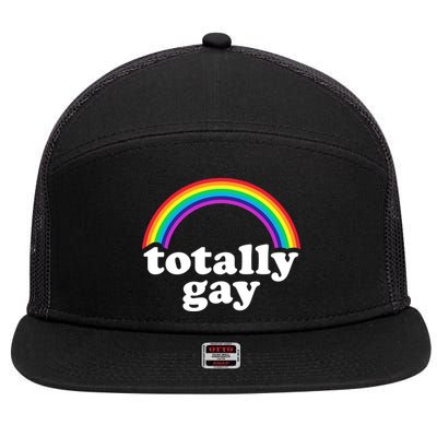 Totally Gay Rainbow 7 Panel Mesh Trucker Snapback Hat