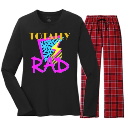 Totally Rad Retro 90's Women's Long Sleeve Flannel Pajama Set 