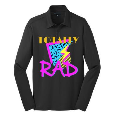 Totally Rad Retro 90's Silk Touch Performance Long Sleeve Polo