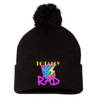 Totally Rad Retro 90's Pom Pom 12in Knit Beanie