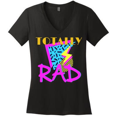 Totally Rad Retro 90's Women's V-Neck T-Shirt