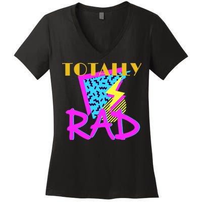 Totally Rad Retro 90's Women's V-Neck T-Shirt