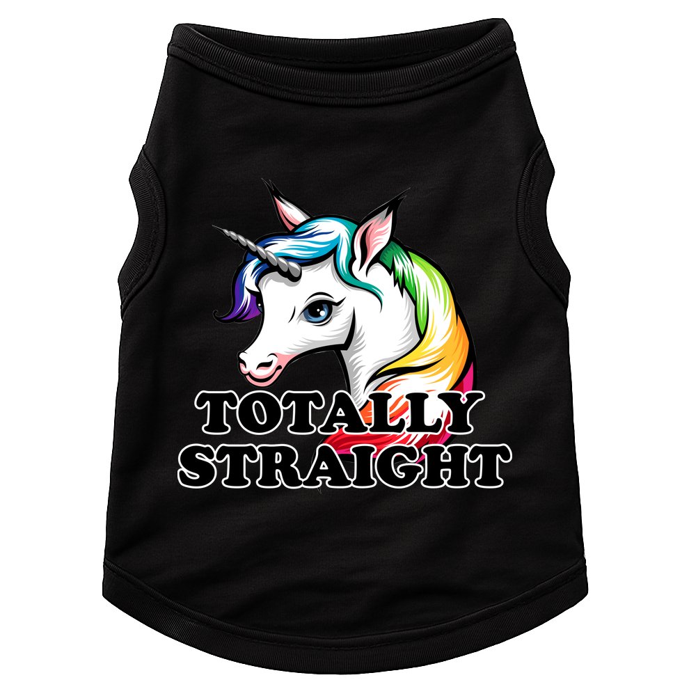 Totally Straight Unicorn Rainbow Doggie Tank