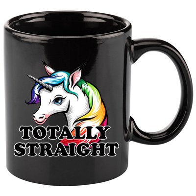 Totally Straight Unicorn Rainbow 11oz C Handle Ceramic Mug