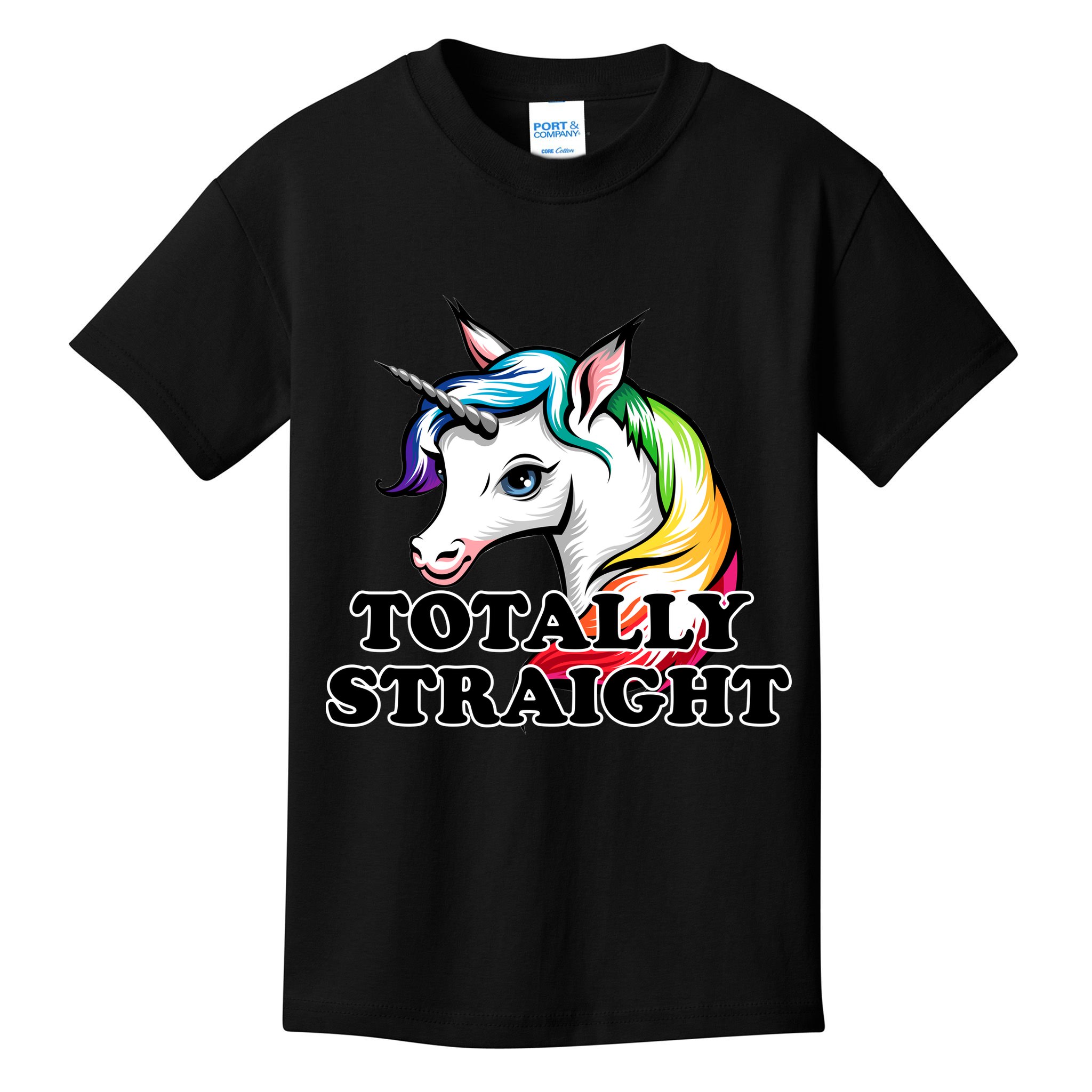 Totally Straight Unicorn Rainbow Kids T-Shirt
