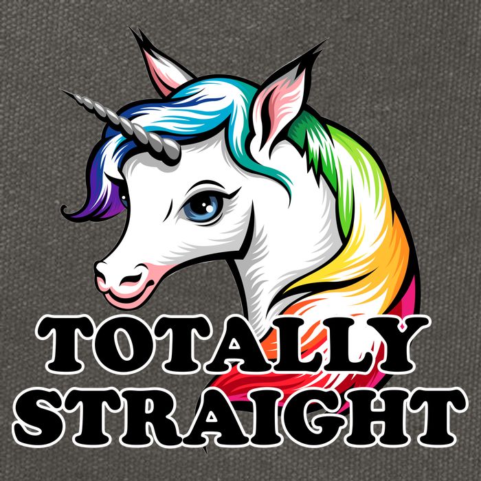 Totally Straight Unicorn Rainbow Cotton Canvas Backpack