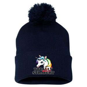 Totally Straight Unicorn Rainbow Pom Pom 12in Knit Beanie