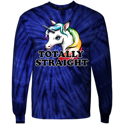 Totally Straight Unicorn Rainbow Tie-Dye Long Sleeve Shirt