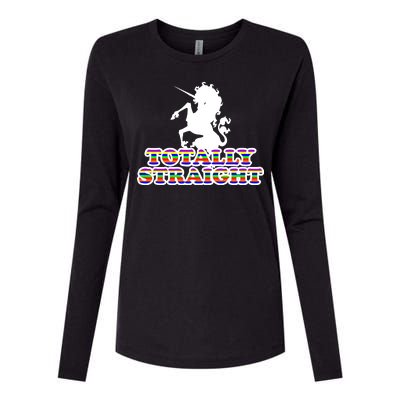 Totally Straight Unicorn Rainbow Pride Womens Cotton Relaxed Long Sleeve T-Shirt