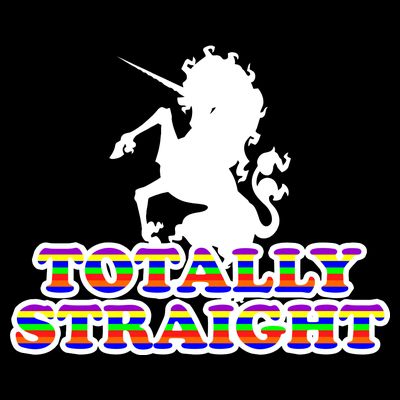 Totally Straight Unicorn Rainbow Pride T-Shirt