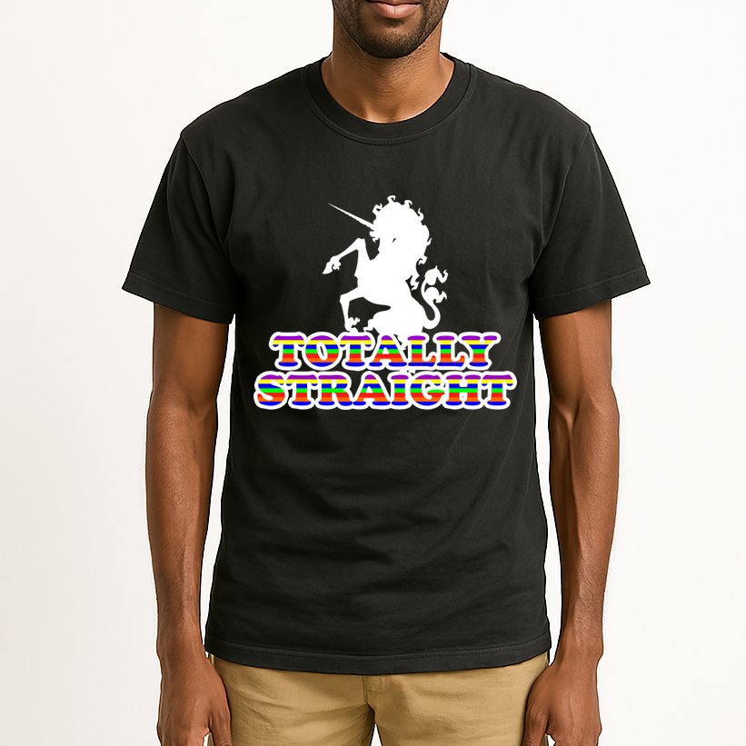 Totally Straight Unicorn Rainbow Pride Tall T-Shirt