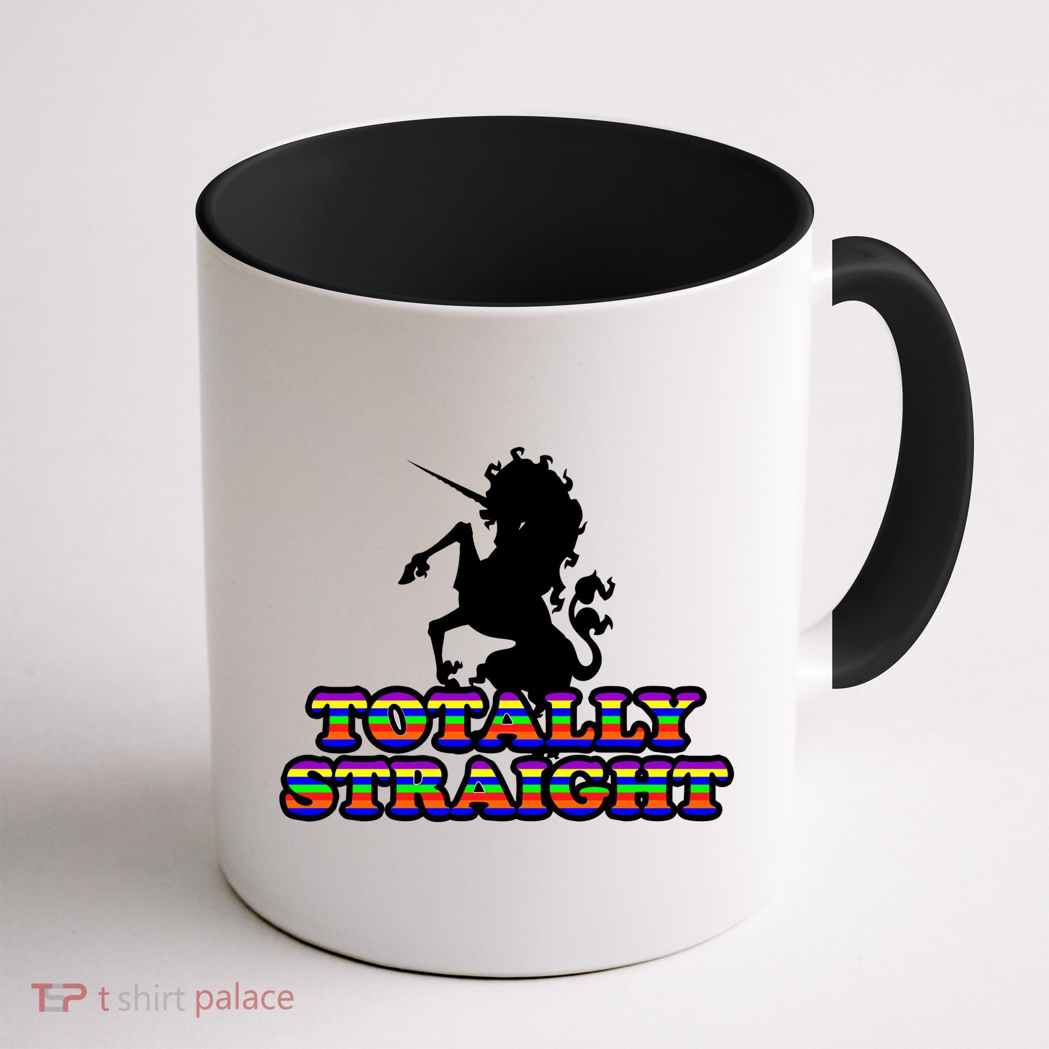 Totally Straight Unicorn Rainbow Pride Mug