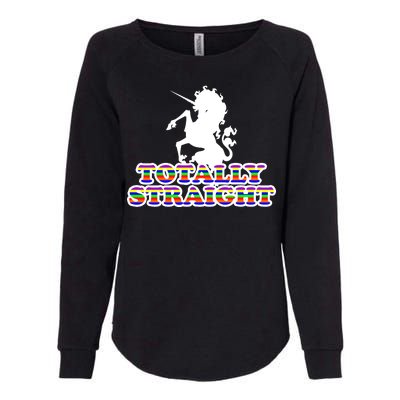 Totally Straight Unicorn Rainbow Pride Womens California Wash Sweatshirt