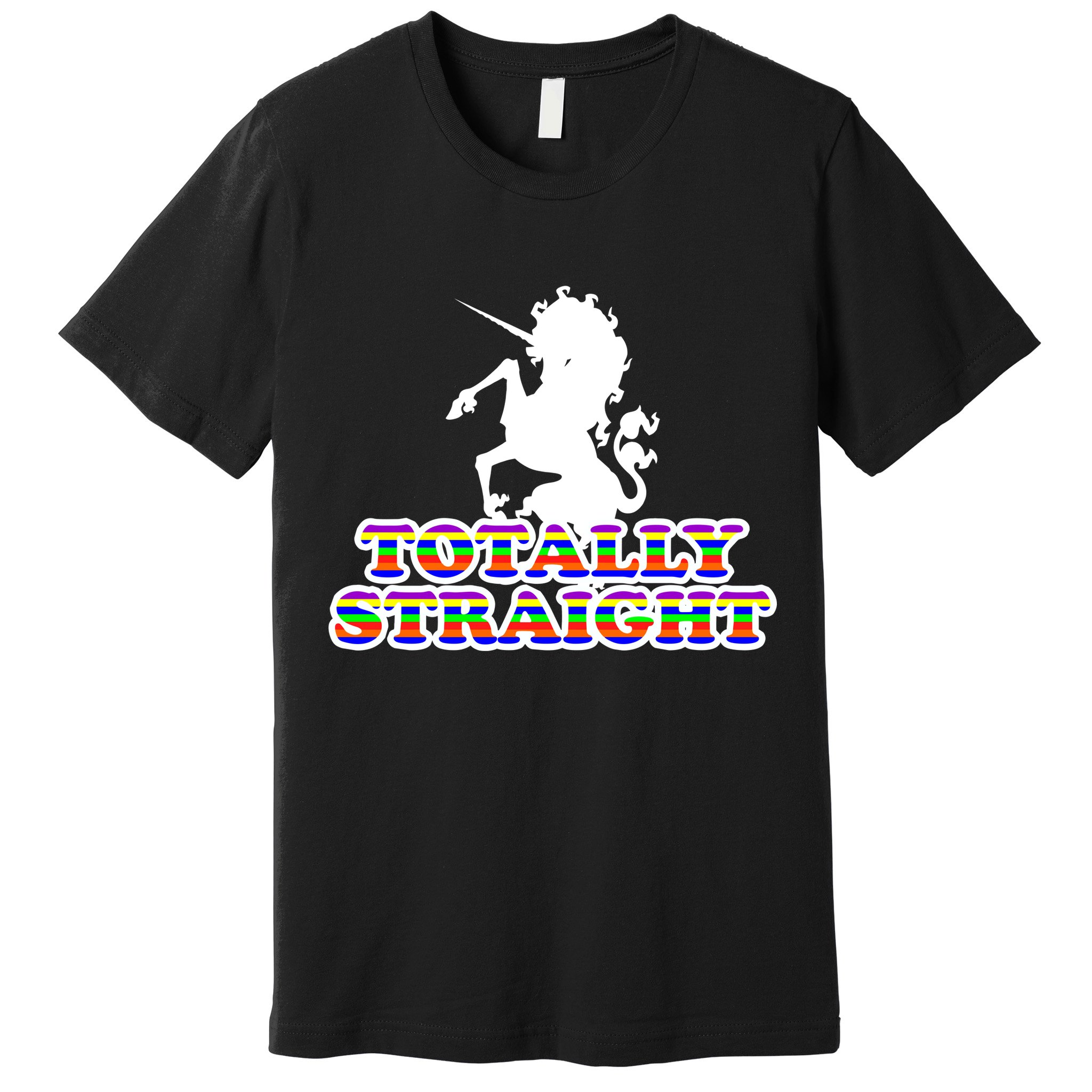 Totally Straight Unicorn Rainbow Pride Premium T-Shirt