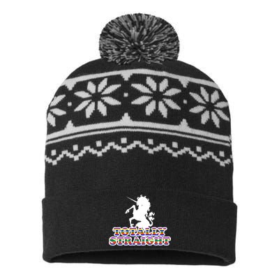 Totally Straight Unicorn Rainbow Pride USA-Made Snowflake Beanie