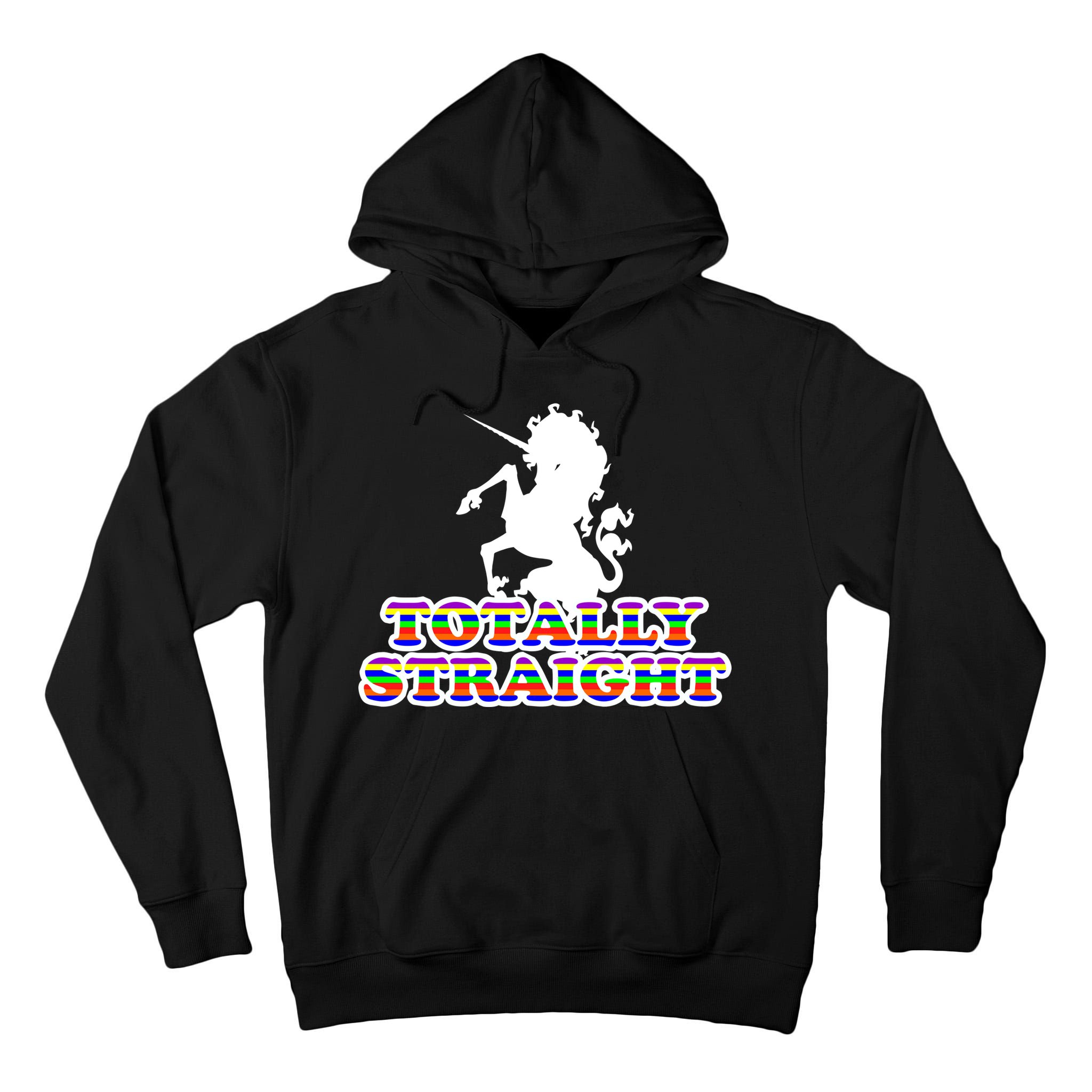 Totally Straight Unicorn Rainbow Pride Tall Hoodie