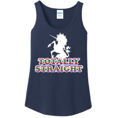 Totally Straight Unicorn Rainbow Pride Ladies Essential Tank