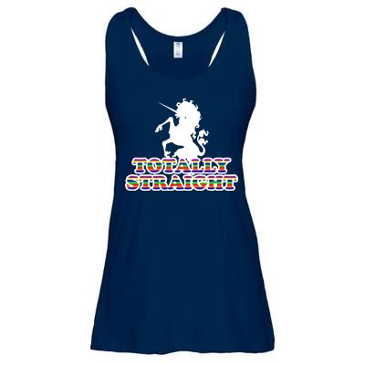 Totally Straight Unicorn Rainbow Pride Ladies Essential Flowy Tank