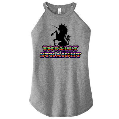 Totally Straight Unicorn Rainbow Pride Women's Perfect Tri Rocker Tank