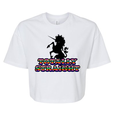 Totally Straight Unicorn Rainbow Pride Bella+Canvas Jersey Crop Tee