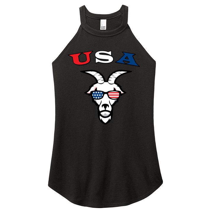 The Original Usa The Goat Gift Women's Perfect Tri Rocker Tank