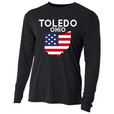 Toledo Ohio USA State America Travel Ohioan Cooling Performance Long Sleeve Crew