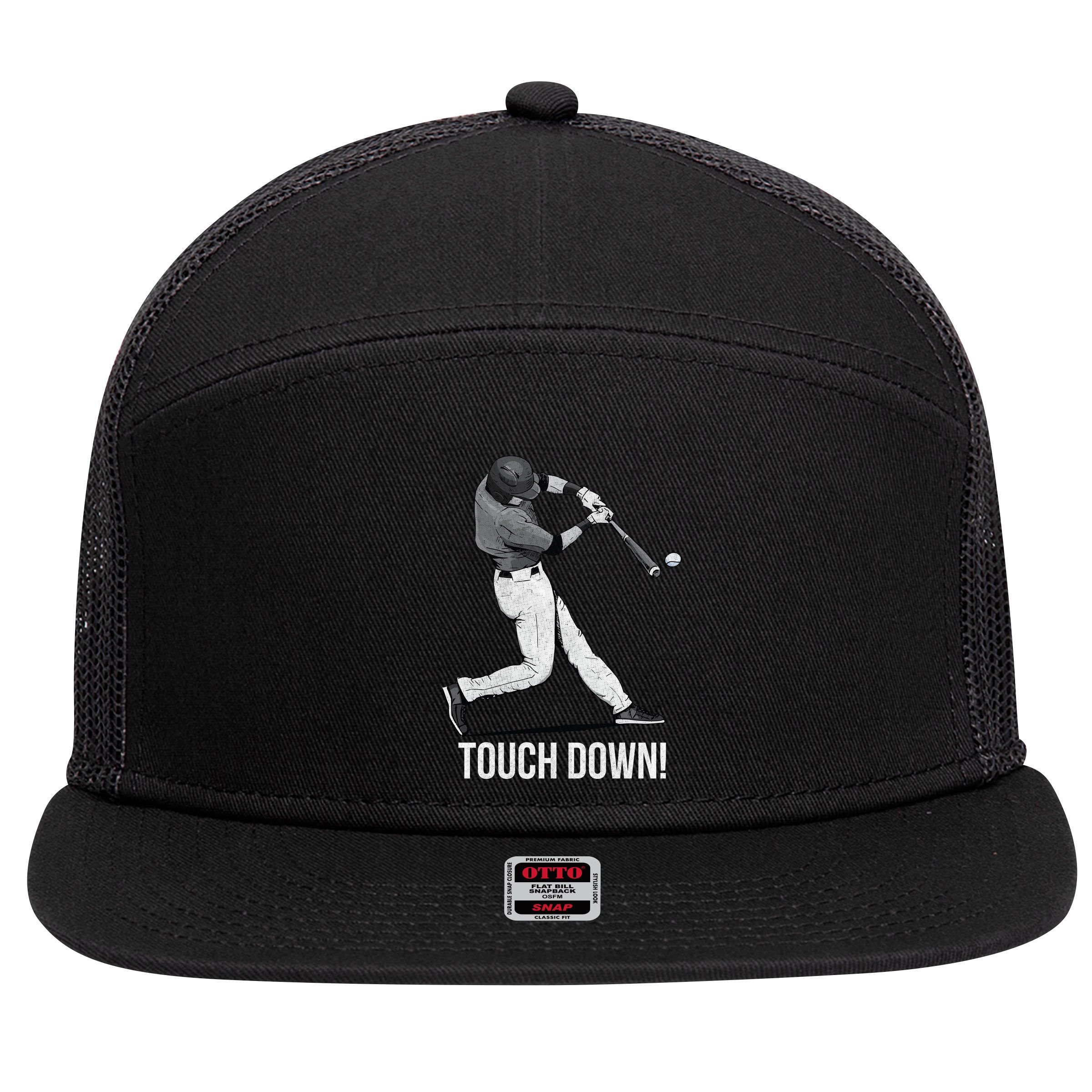 Touch Down Baseball Home Run 7 Panel Mesh Trucker Snapback Hat
