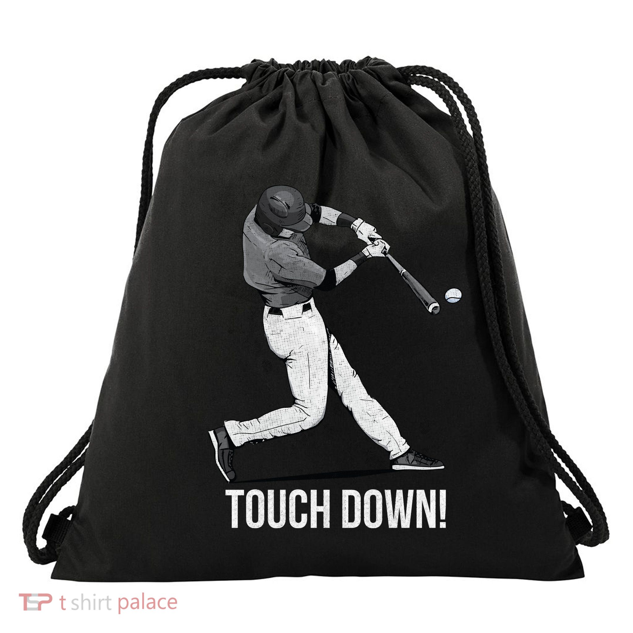 Touch Down Baseball Home Run Drawstring Bag