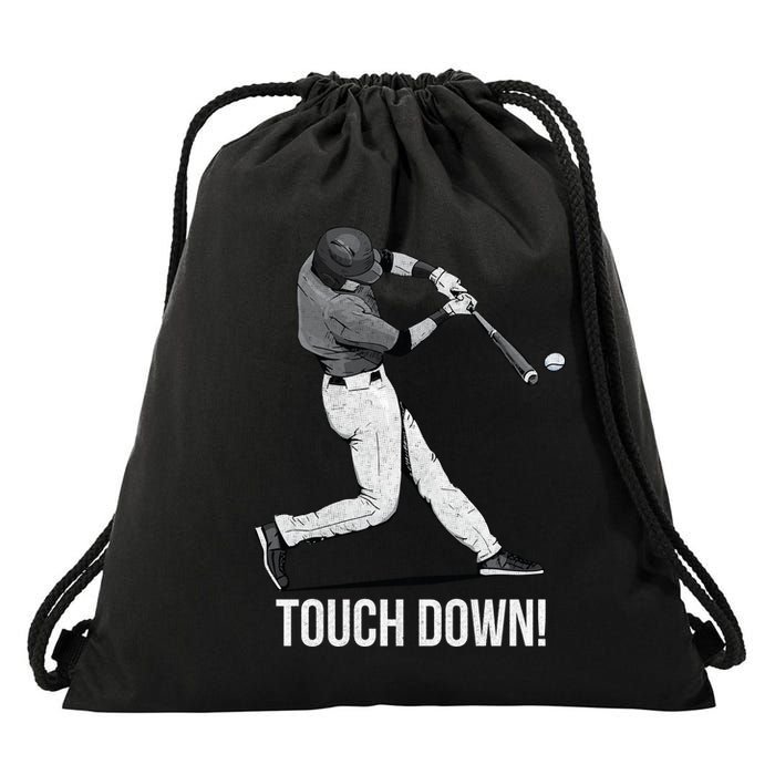 Touch Down Baseball Home Run Drawstring Bag