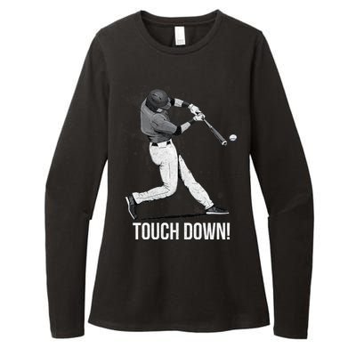 Touch Down Baseball Home Run Womens CVC Long Sleeve Shirt