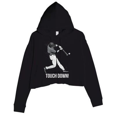 Touch Down Baseball Home Run Crop Fleece Hoodie